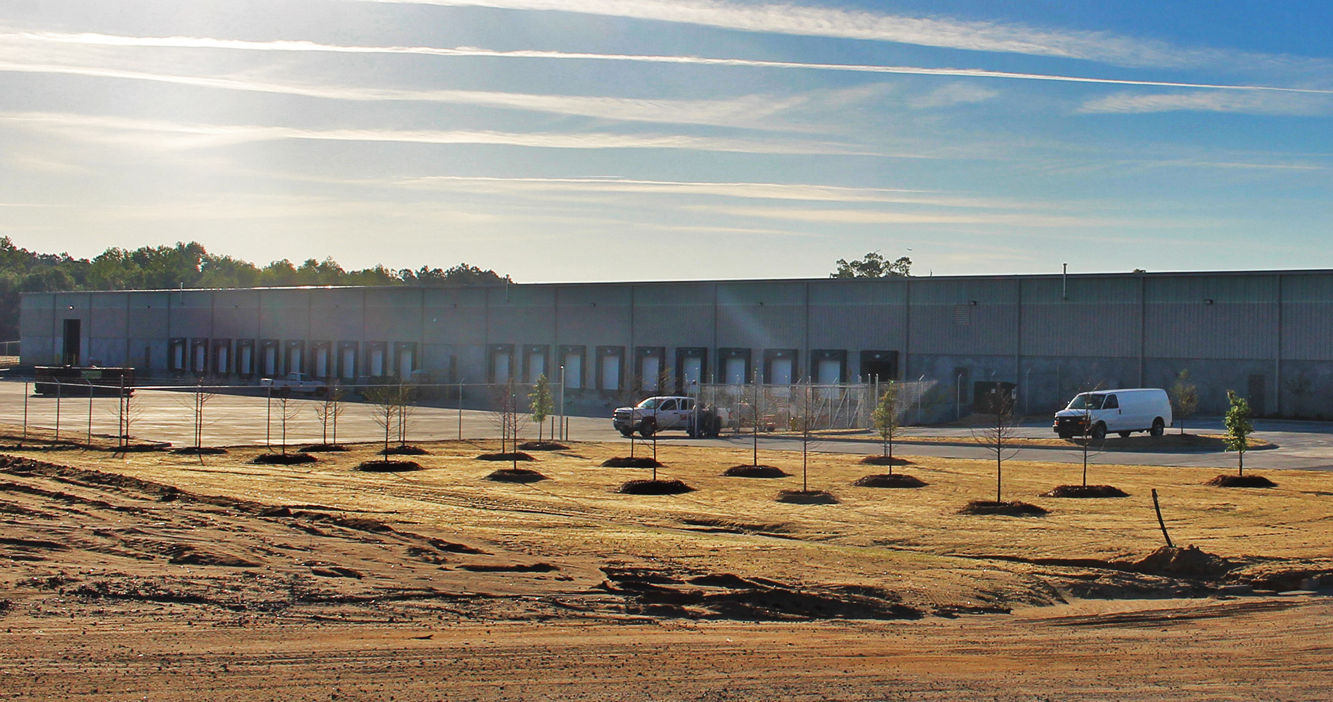 World Distribution Services (WDS) Savannah Warehouse outside receiving area with dock doors.